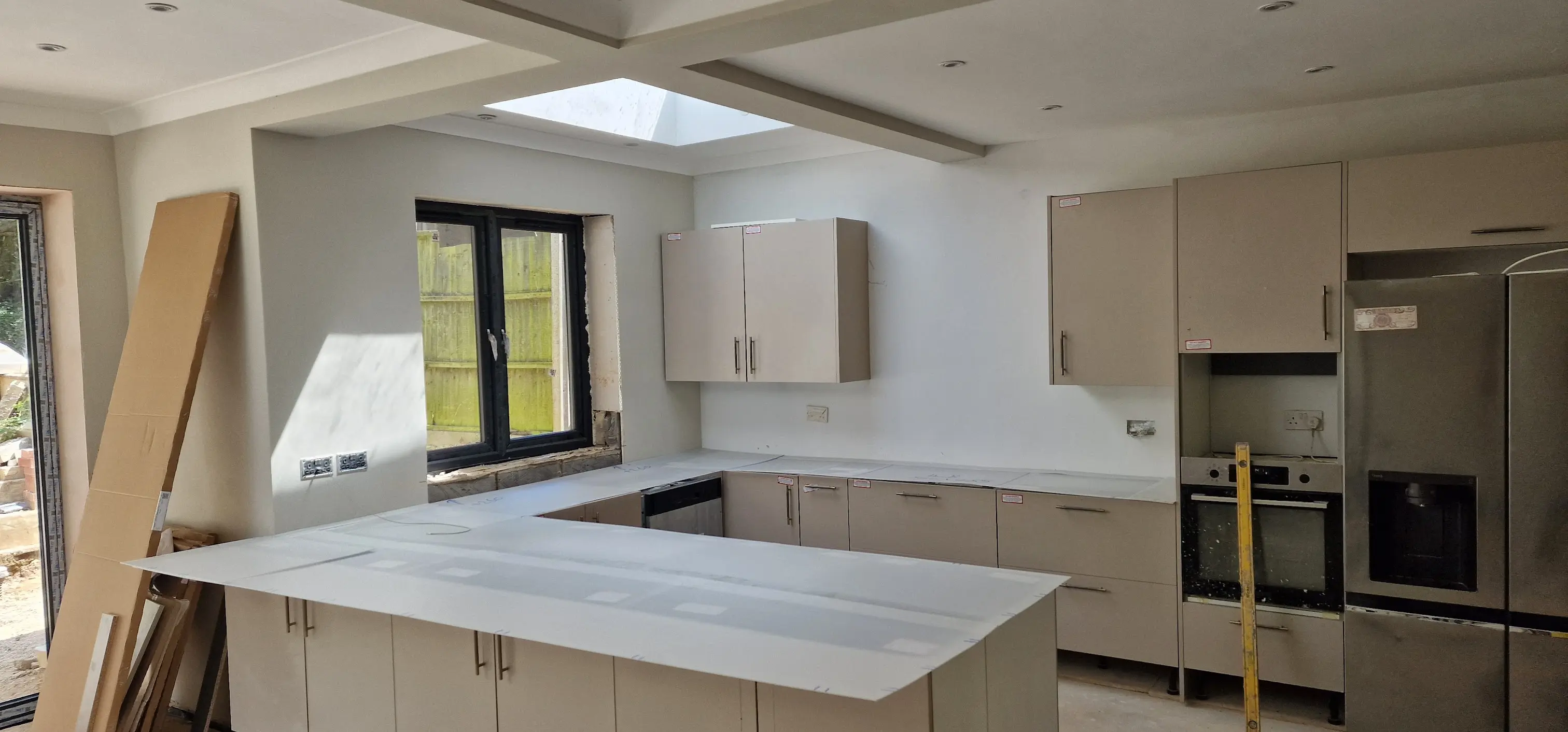 Quartz Templating Teddington Quartz worktop templating and home measure process for a Teddington project